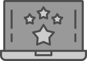 Star Line Filled Greyscale Icon Design vector