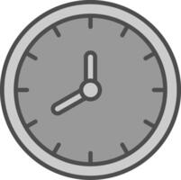 Clock Line Filled Greyscale Icon Design vector