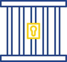 prisión línea dos color icono diseño vector