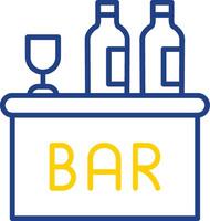 bar línea dos color icono diseño vector