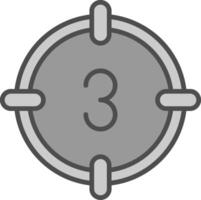 Countdown Line Filled Greyscale Icon Design vector
