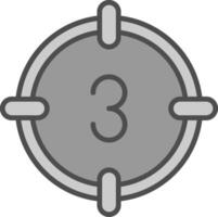 Countdown Line Filled Greyscale Icon Design vector