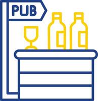 Pub Line Two Colour Icon Design vector