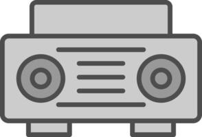 radio línea lleno escala de grises icono diseño vector