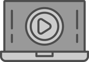Play Button Line Filled Greyscale Icon Design vector