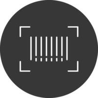 Bar Code Line Inverted Icon Design vector