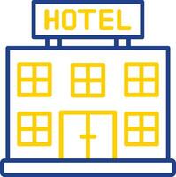 hotel línea dos color icono diseño vector