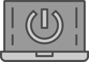 Start Button Line Filled Greyscale Icon Design vector
