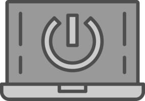 Start Button Line Filled Greyscale Icon Design vector