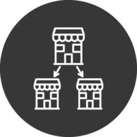 Chain Store Line Inverted Icon Design vector