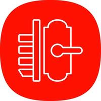 Door Lock Line Curve Icon Design vector