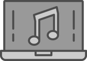 Music Line Filled Greyscale Icon Design vector