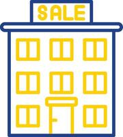 House For Sale Line Two Colour Icon Design vector
