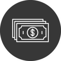Cash Line Inverted Icon Design vector