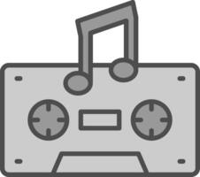 Cassette Line Filled Greyscale Icon Design vector