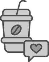 Heart Line Filled Greyscale Icon Design vector