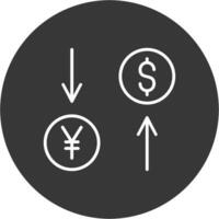 Exchange Rate Line Inverted Icon Design vector