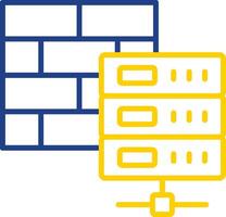 Firewall Line Two Colour Icon Design vector