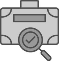 Suitcase Line Filled Greyscale Icon Design vector