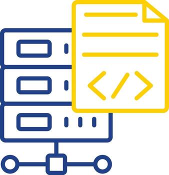 programación idioma línea dos color icono diseño vector