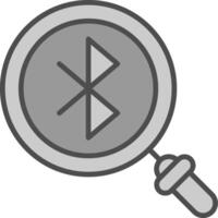 Bluetooth Line Filled Greyscale Icon Design vector