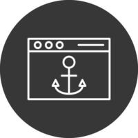 Anchor Text Line Inverted Icon Design vector