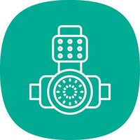 Head Light Line Curve Icon Design vector