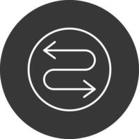 Zigzag Arrow Line Inverted Icon Design vector