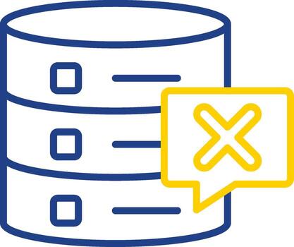 Delete Database Line Two Colour Icon Design vector