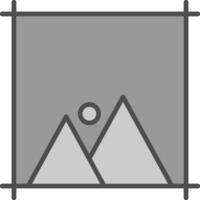 cosecha línea lleno escala de grises icono diseño vector