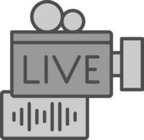 Live Stream Line Filled Greyscale Icon Design vector