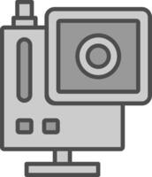 Gopro Line Filled Greyscale Icon Design vector