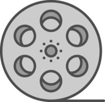 Film Reel Line Filled Greyscale Icon Design vector