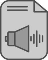 Audio File Line Filled Greyscale Icon Design vector