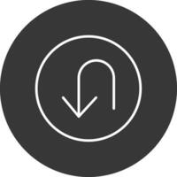 U Turn Line Inverted Icon Design vector