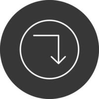 Turn Down Line Inverted Icon Design vector