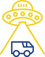 Ufo Line Two Colour Icon Design vector