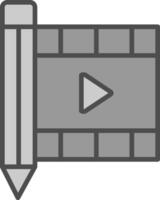 Film Editing Line Filled Greyscale Icon Design vector