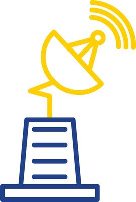 Satellite Dish Line Two Colour Icon Design