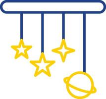 Crib Mobile Line Two Colour Icon Design vector