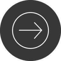 Right Arrow Line Inverted Icon Design vector