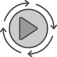 Rotation Line Filled Greyscale Icon Design vector