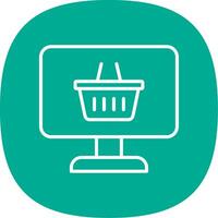 OnLine Curve Multi Circle Shop Line Curve Icon Design vector