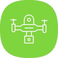 Drone Line Curve Icon Design vector