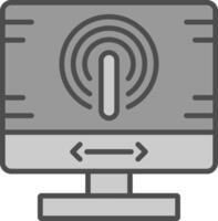 Computer Line Filled Greyscale Icon Design vector