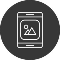 Mobile App Line Inverted Icon Design vector