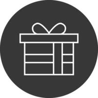 regalo caja línea invertido icono diseño vector