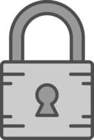Lock Line Filled Greyscale Icon Design vector