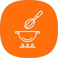 Cocinando línea curva icono diseño vector