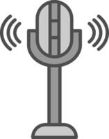 mic línea lleno escala de grises icono diseño vector